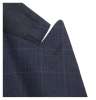 Navy Double-Breasted Prince of Wales Checked Wool Jacket