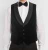 Black Slim-Fit Grosgrain-Trimmed Cotton-Velvet Waistcoat