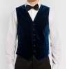 Navy Slim-Fit Grosgrain-Trimmed Cotton-Velvet Waistcoat