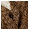 Tan Herringbone Wool and Satin Waistcoat