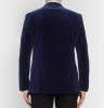Navy Slim-Fit Satin-Trimmed Cotton-Velvet Tuxedo Jacket