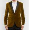 Saffron Slim-Fit Grosgrain-Trimmed Cotton-Velvet Tuxedo Jacket