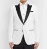 White Helward Slim-Fit Satin-Trimmed Cotton-Velvet Tuxedo Jacket