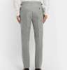 Light-Grey Slim-Fit MÃ©lange Wool-Flannel Trousers
