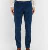 Navy Slim-Fit Cotton-Corduroy Trousers