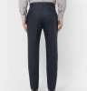 Navy Slim-Fit Prince of Wales Checked Wool Trousers