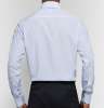 Slim-Fit Blue Pinstriped Cotton-Poplin Shirt