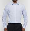 Slim-Fit Blue Pinstriped Cotton-Poplin Shirt