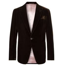 Dark-Brown Velvet Tuxedo Jacket