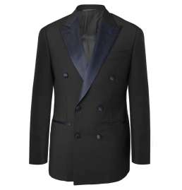 Midnight-Blue Slim-Fit Satin-Trimmed Wool Tuxedo Jacket