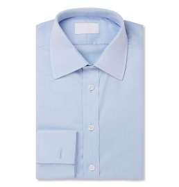 Turnbull & Asser Blue Double-Cuff Cotton-Twill Shirt