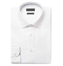 White Jesse Slim-Fit Cotton-Poplin Shirt
